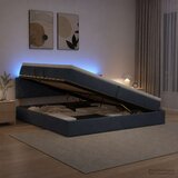  LED krevet za pohranu s madracem Tamnosiva 200 x 200 cm Baršun | shoptok.hr