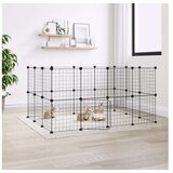  Ograda za hišne ljubljenčke z 28 paneli črna 35x35 cm jeklo | Shoptok.si