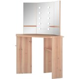 vidaXL Kutni toaletni stolić s LED svjetlom boja hrasta 111x54x141,5cm | shoptok.hr