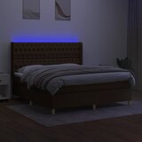 Krevet box spring s madracem LED tamnosmeđi 180x200 cm tkanina | shoptok.hr