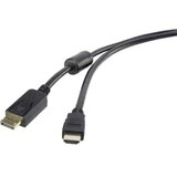 Renkforce DisplayPort / HDMI priključni kabel [1x DisplayPort utikač - 1x HDMI-utikač] 5 m crni Cijene