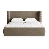 Micadoni Smeđe-sivi tapecirani bračni krevet s prostorom za odlaganje s podnicom 160x200 cm Mount – | shoptok.hr