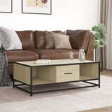 vidaXL Klubska mizica sonoma hrast 100x57x35 cm inženir. les in kovina | Shoptok.si