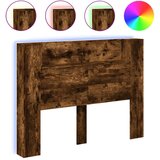 Ormarić za uzglavlje LED boja dimljenog hrasta 140x16 5x103 5cm | shoptok.hr