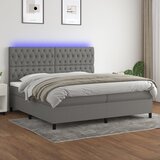  box spring s madracem LED tamnosivi 200x200 cm tkanina | shoptok.hr