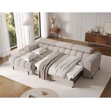 ELTAP Bež žametna raztegljiva/s prostorom za shranjevanje kotna sedežna garnitura (levi kot/z ležalnikom) Felro – | Shoptok.si