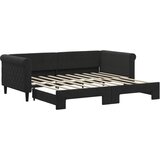  Dnevni krevet na razvlačenje crni 90 x 190 cm baršunasti | Eponuda.com