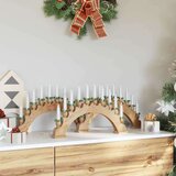 vidaXL Božični svečnik s 10 LED svečami 3 pcs Rjava 47 x 5 x 29 cm | Shoptok.si