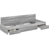  S uzglavljem s ladicama Siva Sonoma 75 x 190 cm Konstruirano drvo | shoptok.hr