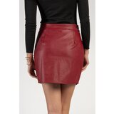 Fenzy Mini Krilo Iz Umetnega Usnja Z Visokim Pasom In Razporkom Helia, Bordo | Shoptok.si