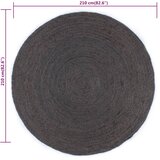  Ručno rađeni tepih od jute okrugli 210 cm tamnosivi | shoptok.hr