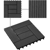 vidaXL pločice za trijem 11 kom WPC 30 x 30 cm 1 m² crne | shoptok.hr