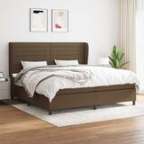  Krevet s oprugama i madracem tamnosmeđi 200x200 cm od tkanine | shoptok.hr