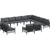 vidaXL Sjedeća garnitura za vrt 12 pcs Antracit Čelik | shoptok.hr