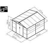 G21 vrtna kovinska hiška-uta-lopa 8,25 m2 - 2,7mx 3,1m - zelena | Shoptok.si