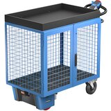 eurokraft pro delovni voziček z električnim pogonom, žičnata mreža z vrati, dxšxv 1460 x 750 x 1200 mm | Shoptok.si