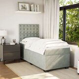 Box spring krevet s madracem svjetlosivi 90x190 cm baršunasti | shoptok.hr