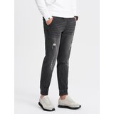 Ombre Men's JOGGER denim pants with rubbing - black | Shoptok.si