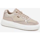 EVENTO Womens Leather Sneakers On Platform Beige Velarria | Shoptok.si