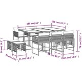 vidaXL 11-dijelni vrtni blagovaonski set s jastucima svijetlosivi | shoptok.hr