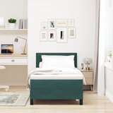 vidaXL Postelja z vzmetnico temno zelena 100x200 cm žamet, (22052816) | Shoptok.si