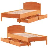 vidaXL Okvir kreveta bez madraca voštano smeđi 100x200 cm od borovine | shoptok.hr