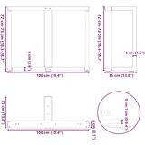  Noge blagovaonski stol T-oblika 2 kom 100x35x(72-73) cm čelik | shoptok.hr