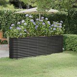 vidaXL Vrtna sadilica od čelika obloženog prahom 224x40x68 cm antracit | shoptok.hr