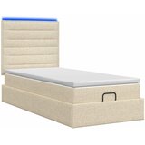  Krevet od pjene s madracem i LED-om Krem 90 x 200 cm Tkanina Slike