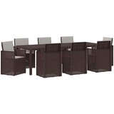  Vrtni set za objed 9 kom. Smeđa i svjetlosiva PP | shoptok.hr