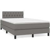 vidaXL Box spring postelja z vzmetnico LED temno siva 120x190 cm blago | Shoptok.si