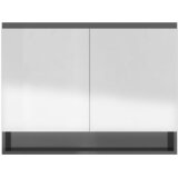  Kupaonski ormarić s ogledalom 80 x 15 x 60 cm MDF sjajni sivi | Eponuda.com