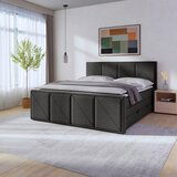 MID.YOU POSTELJA BOXSPRING 180 cm x 200 cm , kovina, umetna masa, tekstil, karton, leseni material antracit | Shoptok.si