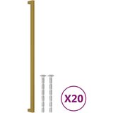 vidaXL Ročaji za omarico 20 kosov zlati 480 mm nerjaveče jeklo, (21415978) Cene