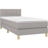  Box spring postelja z vzmetnico LED sv. siva 100x200 cm blago, (20724688) | Shoptok.si