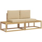  Set vanjskih sofa s jastukom 2 pcs Bijela i bež Poliester | shoptok.hr