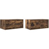 vidaXL TV omarica 2 kosa dimljeni hrast 60x31x25,5 cm inženirski les | Shoptok.si