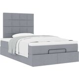 vidaXL Otomanski posteljni okvir z vzmetnico siv 120x200 cm blago | Shoptok.si