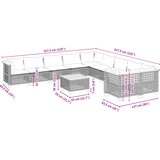  11-dijelni set vrtnih sofa od poliratana s jastucima crni Crna 55 x 55 x 36 cm | shoptok.hr