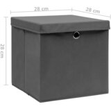  Kutije za pohranu s poklopcima 4 kom 28 x 28 x 28 cm sive | shoptok.hr