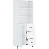vidaXL Visoka omara bela 69,5x34x180 cm inženirski les | Shoptok.si