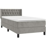 Box spring postelja z vzmetnico svetlo siva 90x200 cm žamet, (20900035) | Shoptok.si