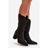 Boto Black Women's Cut-Out Ankle Boots with Pointed Toes Faux Suede Nevithra | shoptok.hr