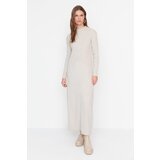 Trendyol Stone Standing Collar Knitwear Dress | Shoptok.si