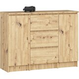 AKORD Komoda, 2 Vrata In 3 Predali, Hrast Artisan, (5000332375) | Shoptok.si