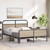 vidaXL Metalni okvir kreveta bez madraca boja hrasta 180x200 cm | shoptok.hr