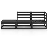  Sedežna garnitura 3-delna črna trdna borovina | Shoptok.si