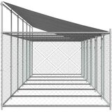  Kavez za pse s krovom i vratima sivi 12x2x2 m pocinčani čelik | shoptok.hr