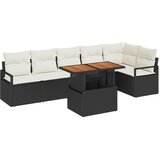  Vrtni set za objed s jastukom 7 pcs Crna i Krema | shoptok.hr