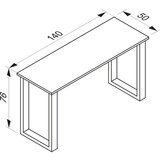 MID.YOU Pisalna Miza Lona, Barva Hrasta, Črna, 140x50cm | Shoptok.si